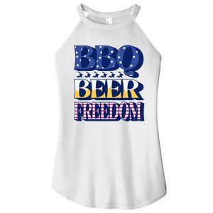 BBQ Beer Freedom Patriotic Women's Perfect Tri Rocker Tank