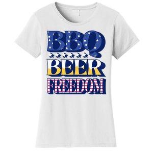 BBQ Beer Freedom Patriotic Women's T-Shirt