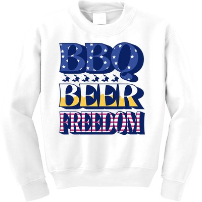 BBQ Beer Freedom Patriotic Kids Sweatshirt