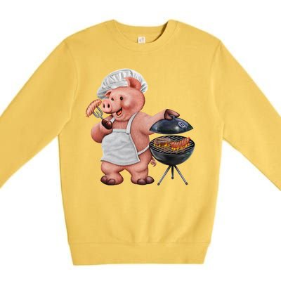 BBQ Pig Grilling Premium Crewneck Sweatshirt