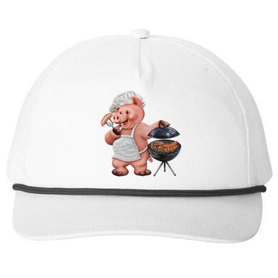 BBQ Pig Grilling Snapback Five-Panel Rope Hat