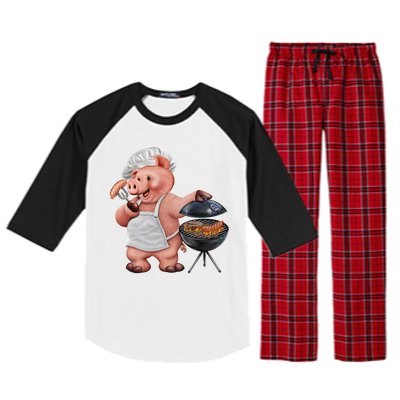 BBQ Pig Grilling Raglan Sleeve Pajama Set