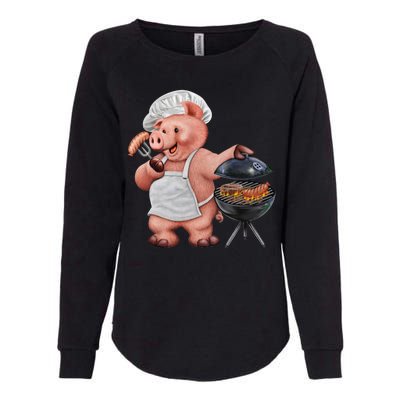 BBQ Pig Grilling Womens California Wash Sweatshirt