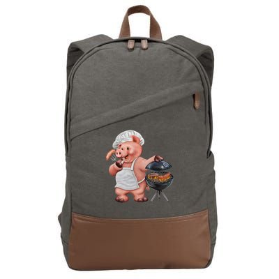 BBQ Pig Grilling Cotton Canvas Backpack