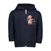 BBQ Pig Grilling Toddler Zip Fleece Hoodie