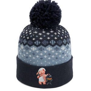 BBQ Pig Grilling The Baniff Cuffed Pom Beanie