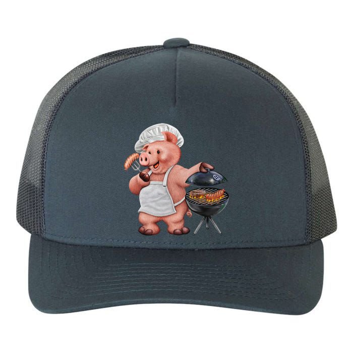 BBQ Pig Grilling Yupoong Adult 5-Panel Trucker Hat