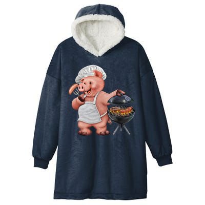 BBQ Pig Grilling Hooded Wearable Blanket