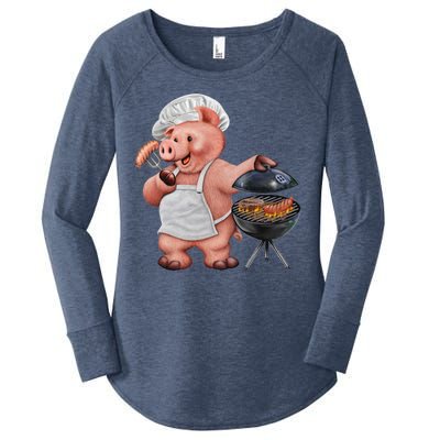 BBQ Pig Grilling Women's Perfect Tri Tunic Long Sleeve Shirt