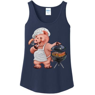 BBQ Pig Grilling Ladies Essential Tank