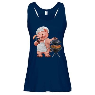 BBQ Pig Grilling Ladies Essential Flowy Tank