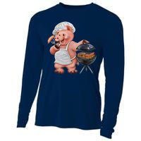 BBQ Pig Grilling Cooling Performance Long Sleeve Crew