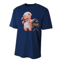 BBQ Pig Grilling Youth Performance Sprint T-Shirt