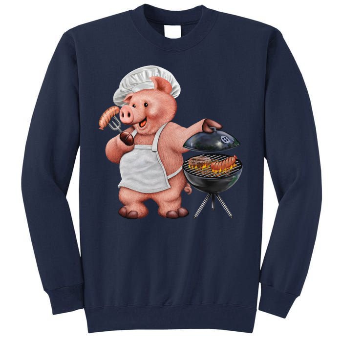 BBQ Pig Grilling Tall Sweatshirt