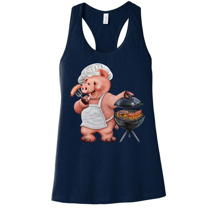 BBQ Pig Grilling Women's Racerback Tank