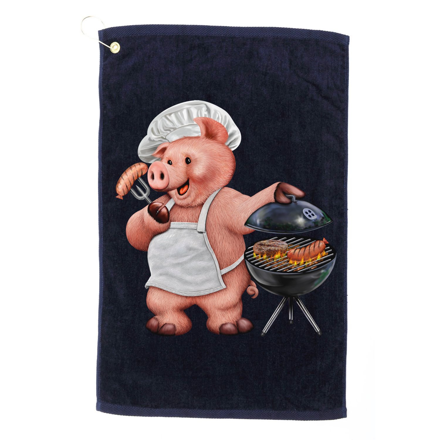 BBQ Pig Grilling Golf Towel