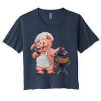 BBQ Pig Grilling Women's Crop Top Tee