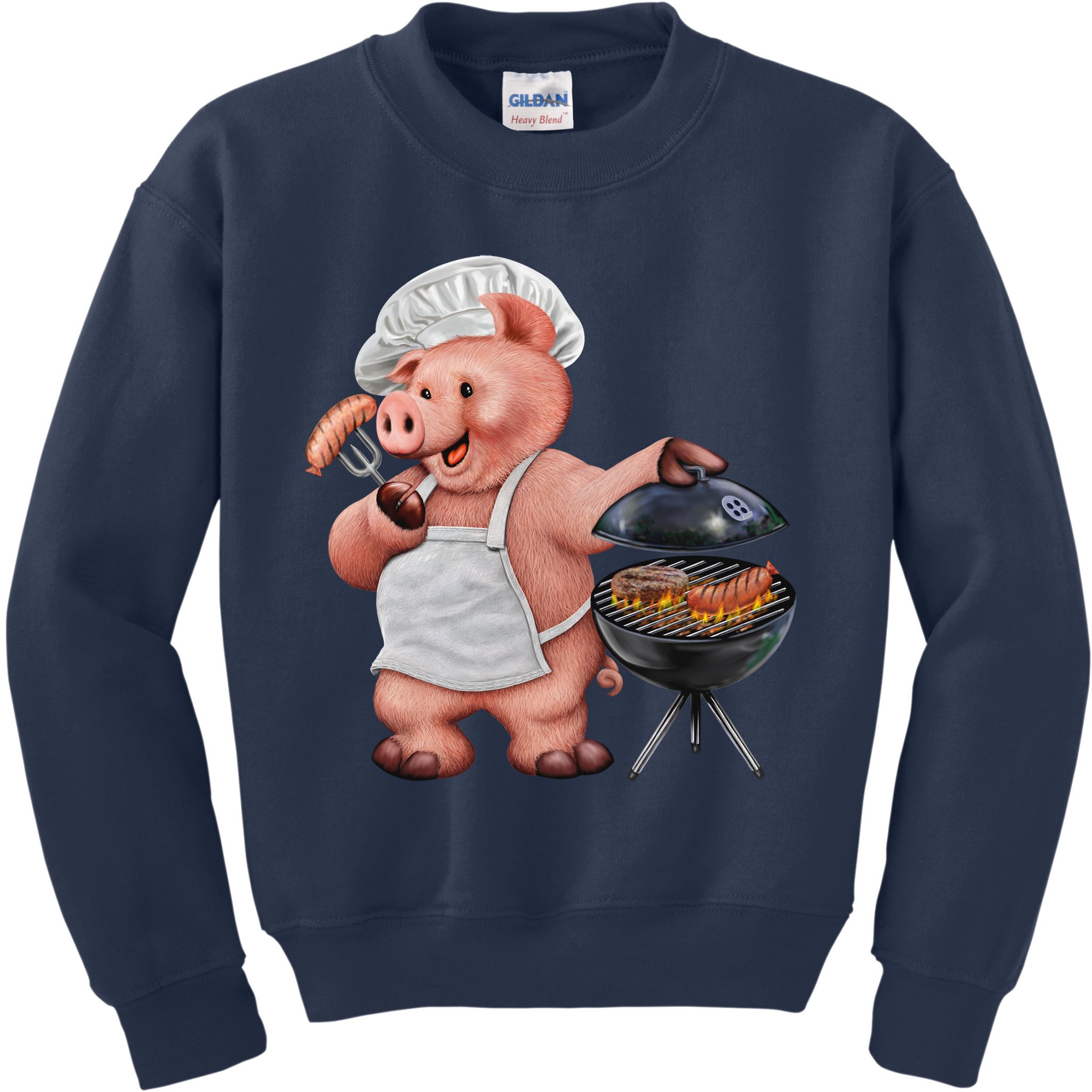 BBQ Pig Grilling Kids Sweatshirt
