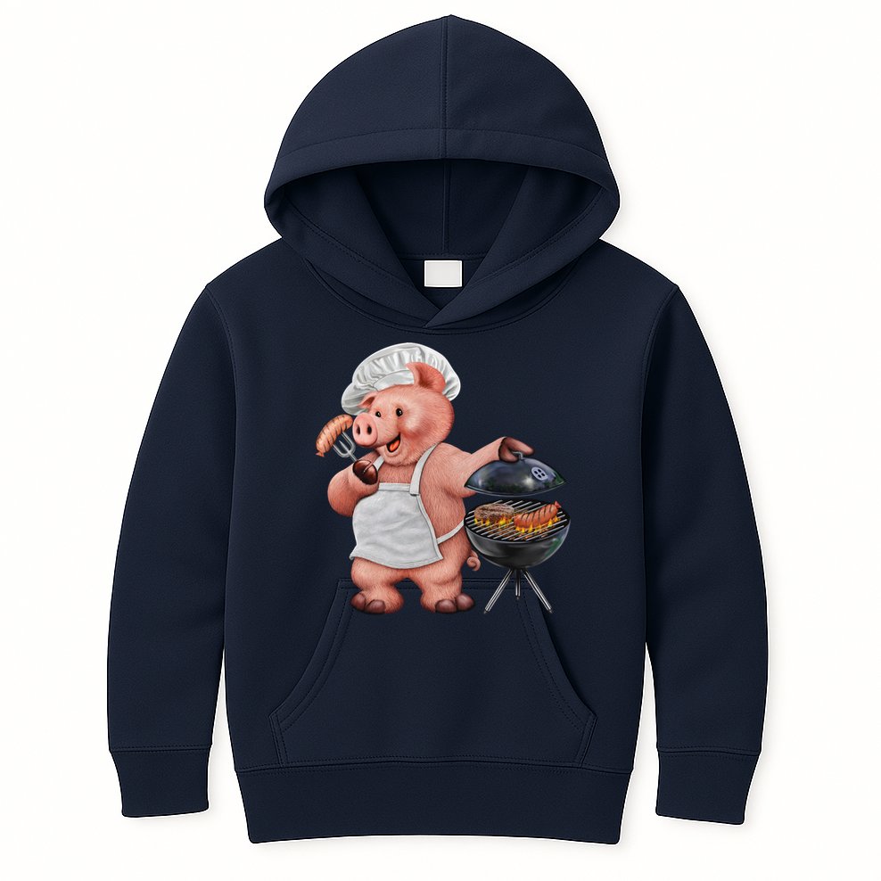 BBQ Pig Grilling Kids Hoodie