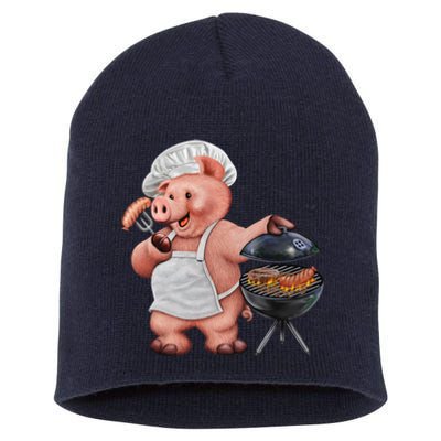 BBQ Pig Grilling Short Acrylic Beanie