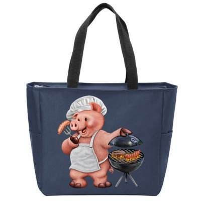 BBQ Pig Grilling Zip Tote Bag