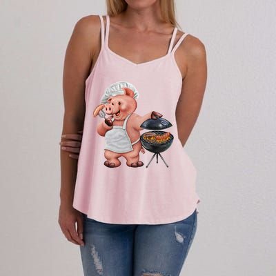 BBQ Pig Grilling Women's Strappy Tank