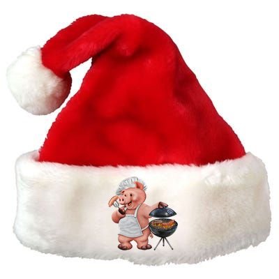 BBQ Pig Grilling Premium Christmas Santa Hat