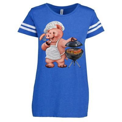 BBQ Pig Grilling Enza Ladies Jersey Football T-Shirt