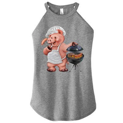 BBQ Pig Grilling Women's Perfect Tri Rocker Tank