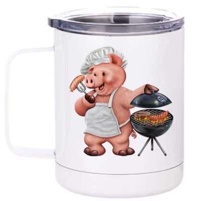 BBQ Pig Grilling 12 oz Stainless Steel Tumbler Cup