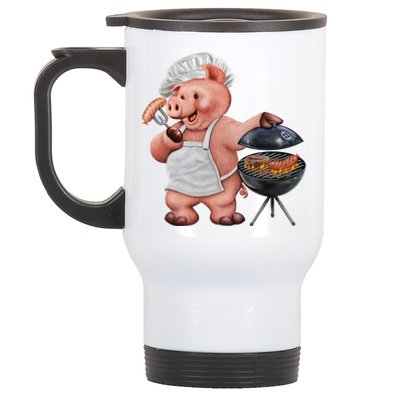 BBQ Pig Grilling Stainless Steel Travel Mug