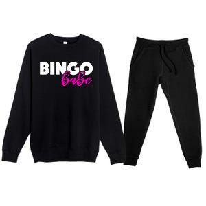 Bingo Babe Quoting Cool Gift Funny Bingo Player Great Gift Premium Crewneck Sweatsuit Set