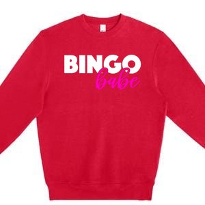 Bingo Babe Quoting Cool Gift Funny Bingo Player Great Gift Premium Crewneck Sweatshirt