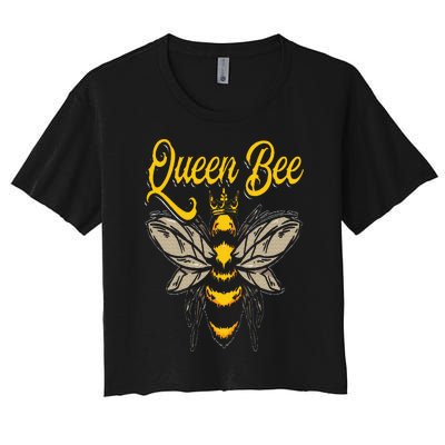 Beekeeping Bee Queen Crown Beekeeper Women's Crop Top Tee