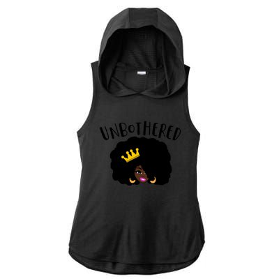 Beautiful Black Queen Afro Crown Unbothered Brown Skin Queen Gift Ladies PosiCharge Tri-Blend Wicking Draft Hoodie Tank