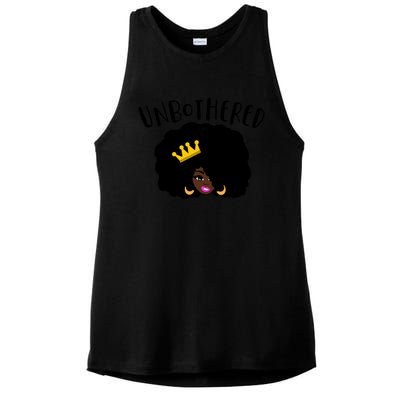 Beautiful Black Queen Afro Crown Unbothered Brown Skin Queen Gift Ladies PosiCharge Tri-Blend Wicking Tank