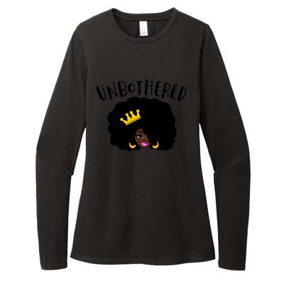 Beautiful Black Queen Afro Crown Unbothered Brown Skin Queen Gift Womens CVC Long Sleeve Shirt