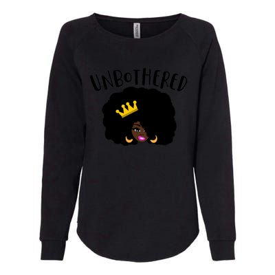 Beautiful Black Queen Afro Crown Unbothered Brown Skin Queen Gift Womens California Wash Sweatshirt