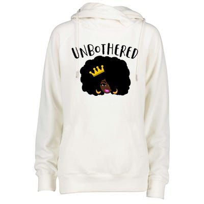 Beautiful Black Queen Afro Crown Unbothered Brown Skin Queen Gift Womens Funnel Neck Pullover Hood