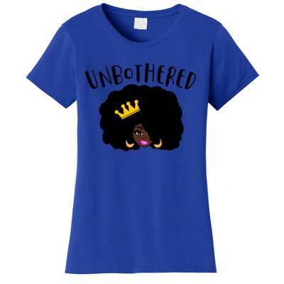 Beautiful Black Queen Afro Crown Unbothered Brown Skin Queen Gift Women's T-Shirt