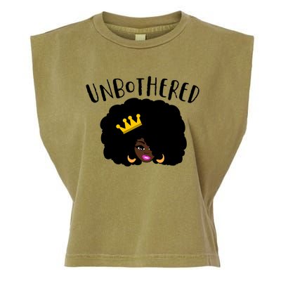 Beautiful Black Queen Afro Crown Unbothered Brown Skin Queen Gift Garment-Dyed Women's Muscle Tee