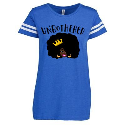 Beautiful Black Queen Afro Crown Unbothered Brown Skin Queen Gift Enza Ladies Jersey Football T-Shirt