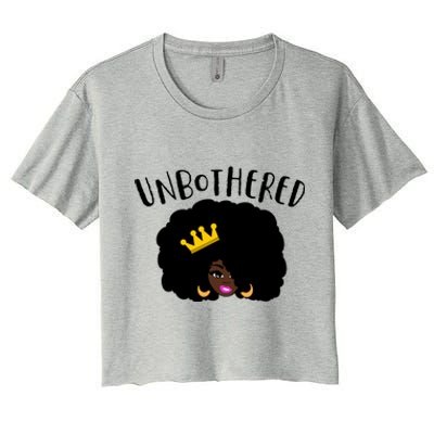 Beautiful Black Queen Afro Crown Unbothered Brown Skin Queen Gift Women's Crop Top Tee