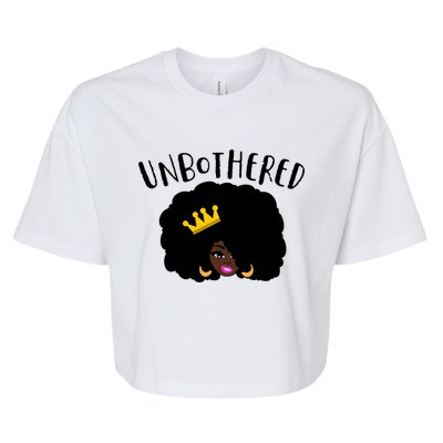 Beautiful Black Queen Afro Crown Unbothered Brown Skin Queen Gift Bella+Canvas Jersey Crop Tee