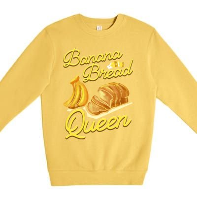 Banana Bread Queen Baking Vegan Baker Gift Premium Crewneck Sweatshirt