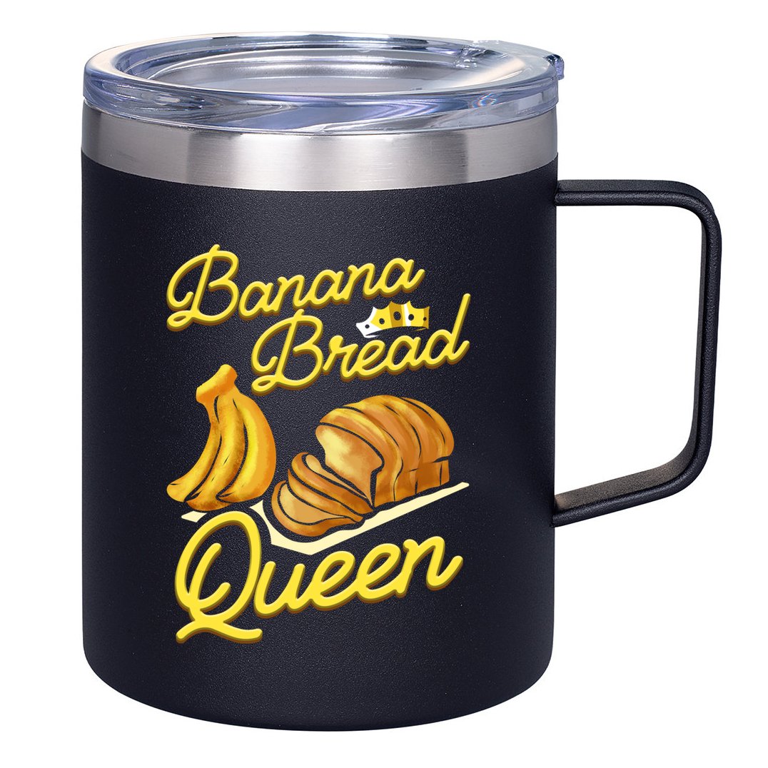 Banana Bread Queen Baking Vegan Baker Gift 12oz Stainless Steel Coffee Mug