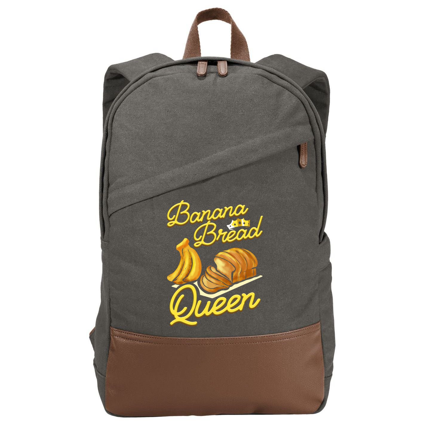 Banana Bread Queen Baking Vegan Baker Gift Cotton Canvas Backpack