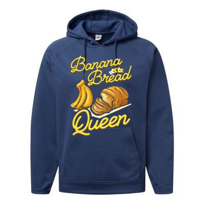 Banana Bread Queen Baking Vegan Baker Gift Performance Fleece Hoodie