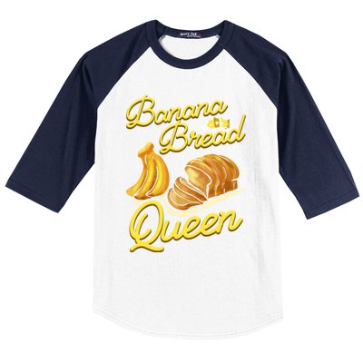 Banana Bread Queen Baking Vegan Baker Gift Baseball Sleeve Shirt