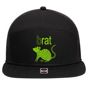 Brat B Rat Mouse Funny Apparel 7 Panel Mesh Trucker Snapback Hat